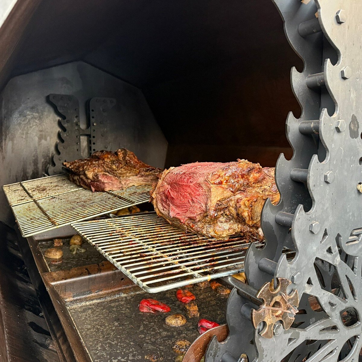 Fire-roasted beef inside The Beast